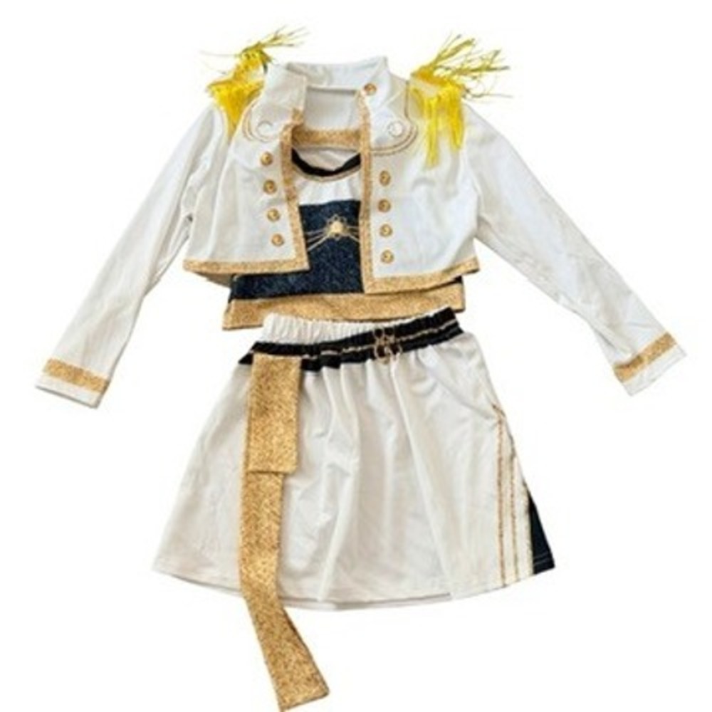 Kpop Demon Hunter Costume 3pc Set White Gold Fringe Military Kids Size Small